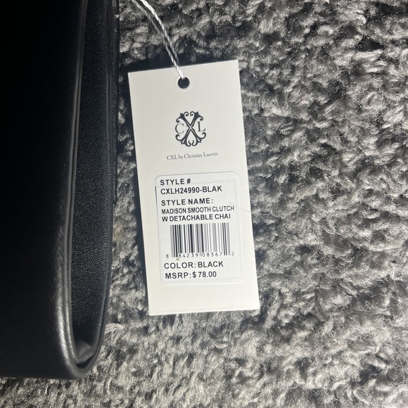 CXL By Christian Lacroix Madison Smooth Clutch Matte Black  NWT MSRP $78